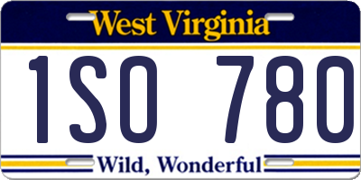 WV license plate 1SO780