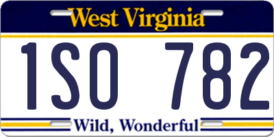 WV license plate 1SO782