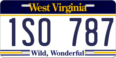 WV license plate 1SO787