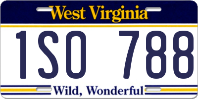 WV license plate 1SO788