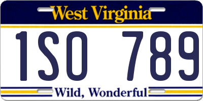 WV license plate 1SO789