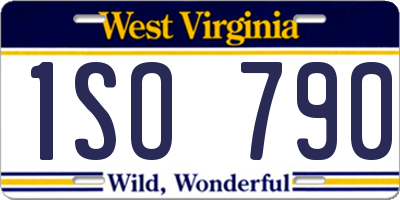 WV license plate 1SO790