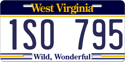 WV license plate 1SO795