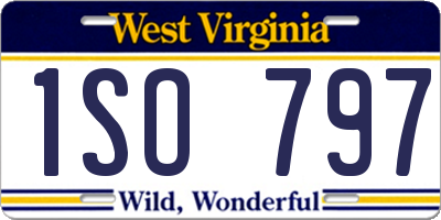 WV license plate 1SO797