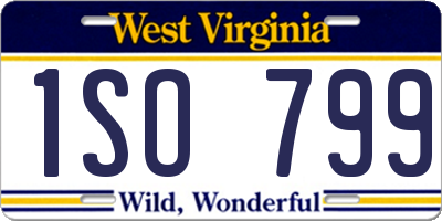 WV license plate 1SO799
