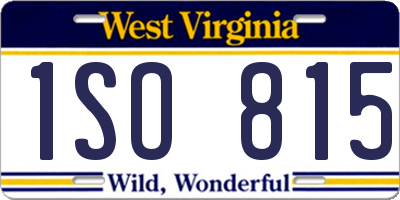 WV license plate 1SO815
