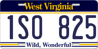 WV license plate 1SO825