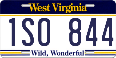 WV license plate 1SO844