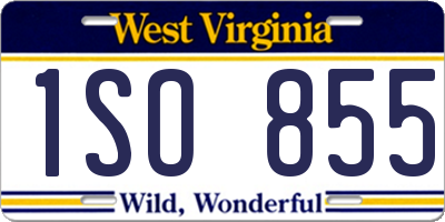 WV license plate 1SO855