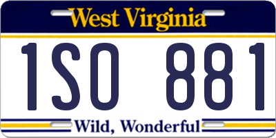 WV license plate 1SO881