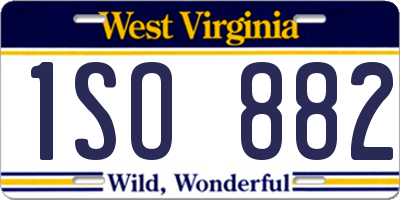 WV license plate 1SO882