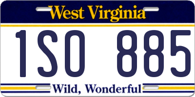 WV license plate 1SO885