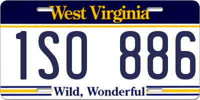 WV license plate 1SO886