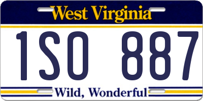 WV license plate 1SO887
