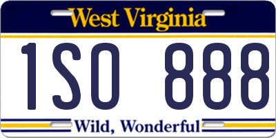 WV license plate 1SO888