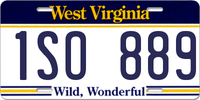 WV license plate 1SO889