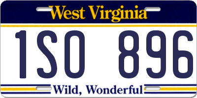 WV license plate 1SO896