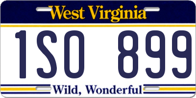 WV license plate 1SO899