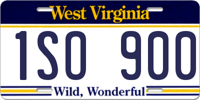 WV license plate 1SO900