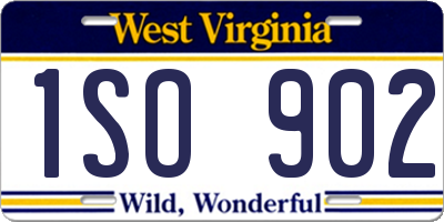 WV license plate 1SO902