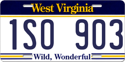 WV license plate 1SO903