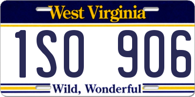 WV license plate 1SO906