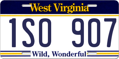 WV license plate 1SO907