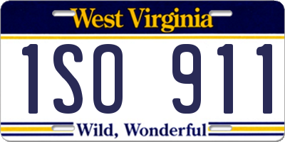 WV license plate 1SO911