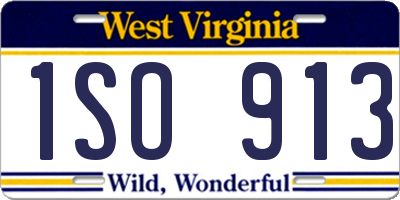 WV license plate 1SO913