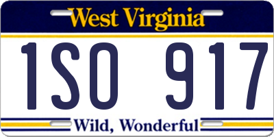 WV license plate 1SO917