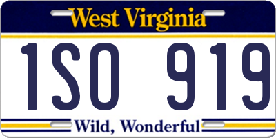 WV license plate 1SO919