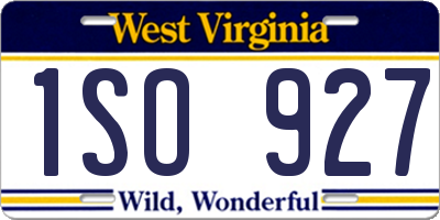WV license plate 1SO927