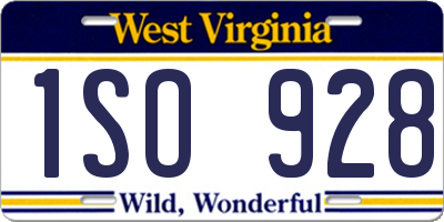 WV license plate 1SO928