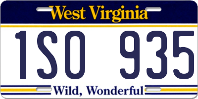 WV license plate 1SO935