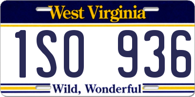 WV license plate 1SO936