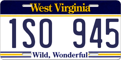 WV license plate 1SO945