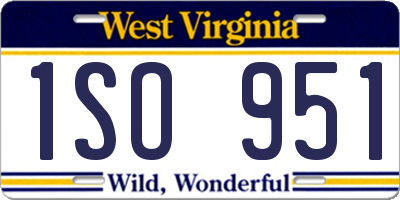 WV license plate 1SO951