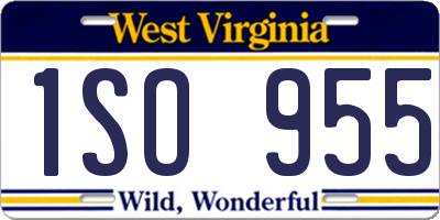 WV license plate 1SO955