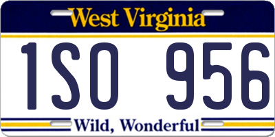 WV license plate 1SO956