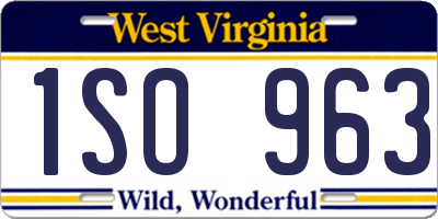 WV license plate 1SO963