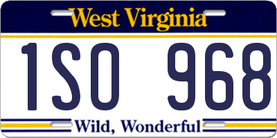WV license plate 1SO968