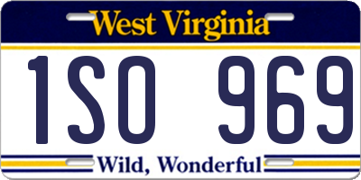 WV license plate 1SO969