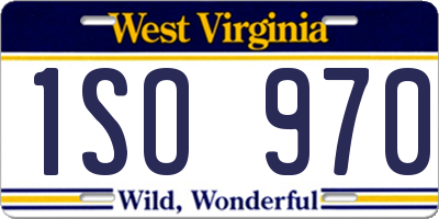 WV license plate 1SO970