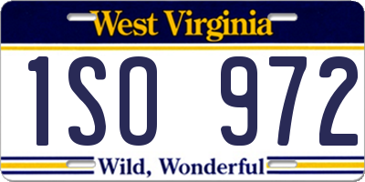WV license plate 1SO972