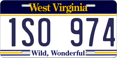 WV license plate 1SO974