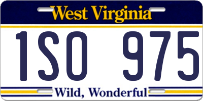 WV license plate 1SO975