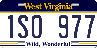 WV license plate 1SO977