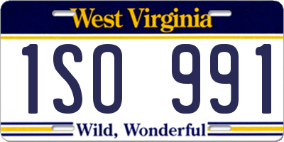 WV license plate 1SO991