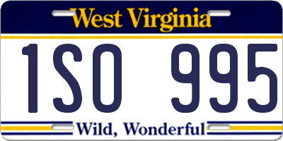 WV license plate 1SO995