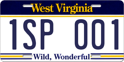 WV license plate 1SP001